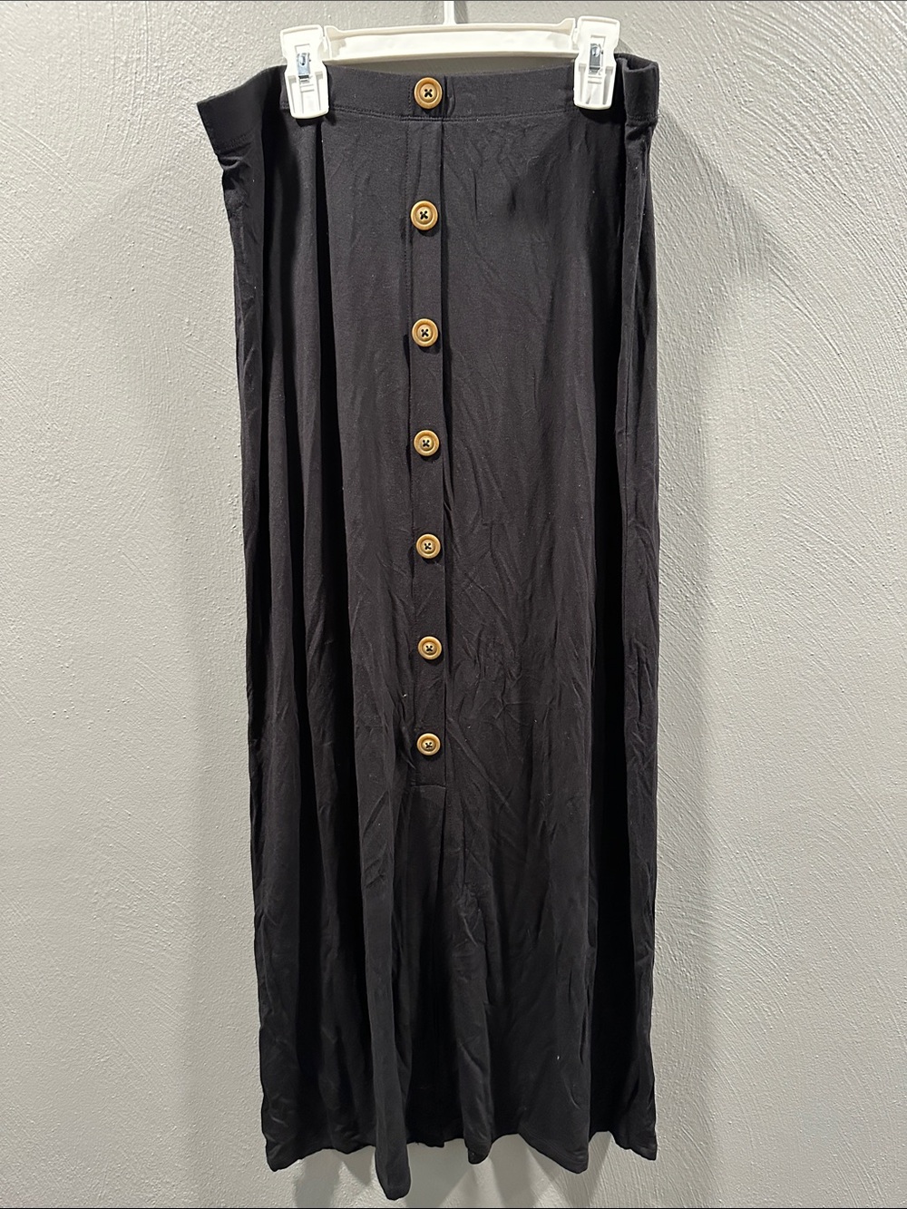 SO Black Maxi Skirt with Contrast Buttons